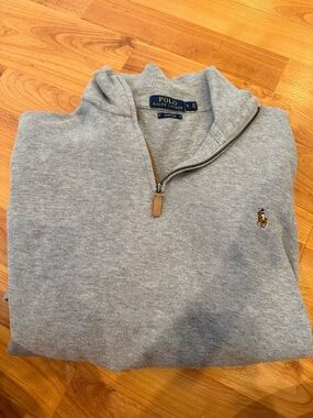 Ralph Lauren Light Gray Quarter-Zip Sweater